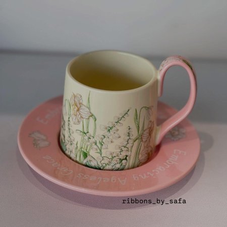 مچ مع صحن لون زهري